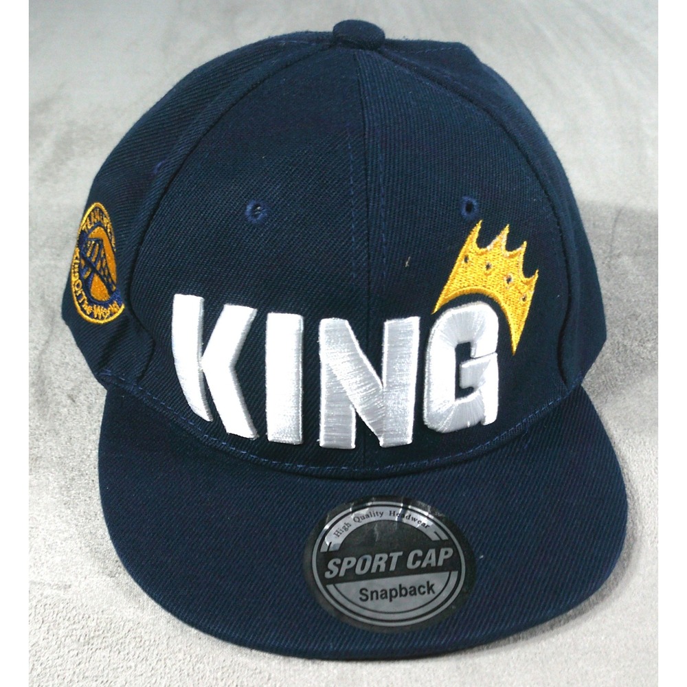 King Crown Embroidered Hat Snapback NWT In Memory Miss You under Brim Blue Mens